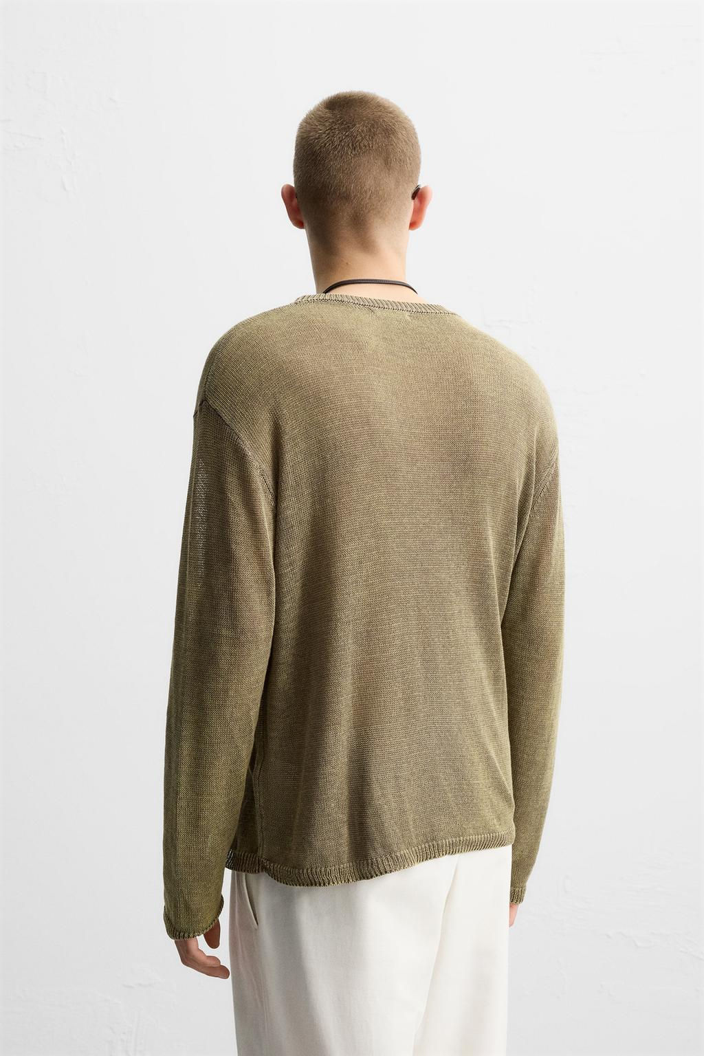 RELAXED FIT SEMI-SHEER SWEATER - Zara фото 3