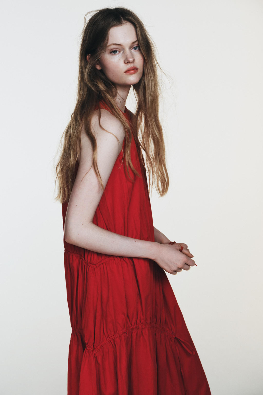 NYLON MIDI DRESS WITH TIES - Zara фото 13
