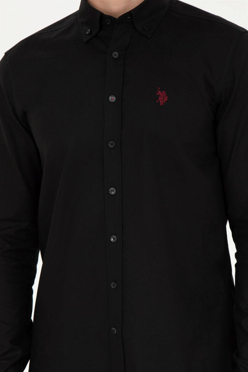 Мужская черная базовая рубашка с длинным рукавом Неожиданная скидка в корзине - U.s. polo assn фото 6