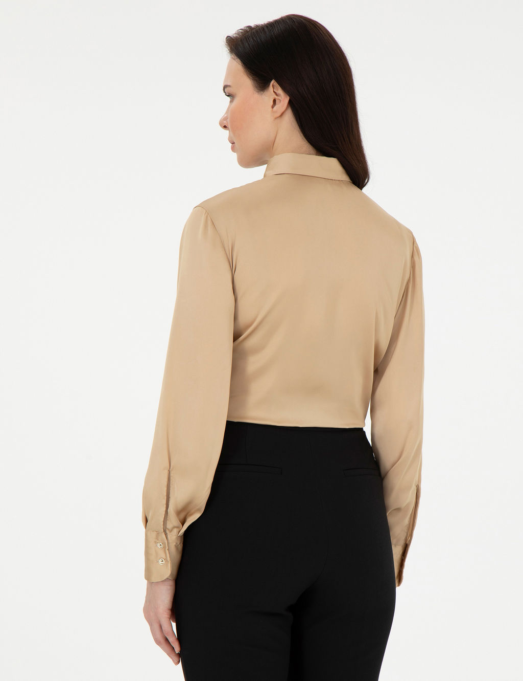 Bej Comfort Fit Uzun Kollu G_mlek