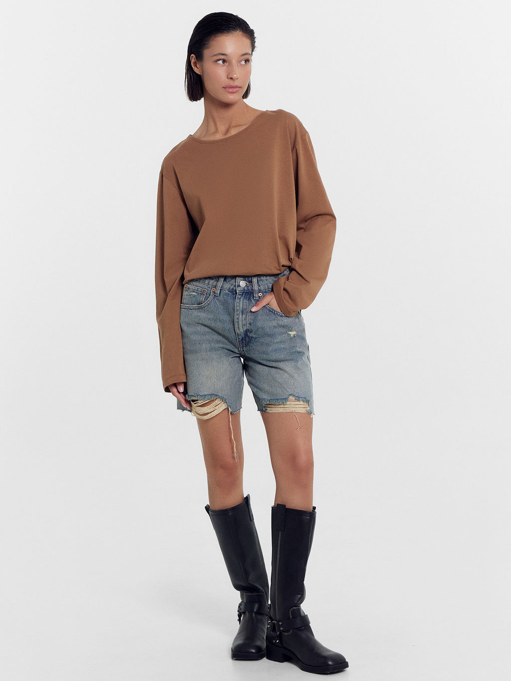 Шорты женские джинсовые в синем цвете синий 2024-DS801-1 - Mark formelle фото 3