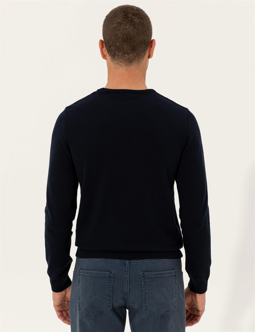 Lacivert Slim Fit Bisiklet Yaka Basic Triko Kazak - Pierre cardin фото 5