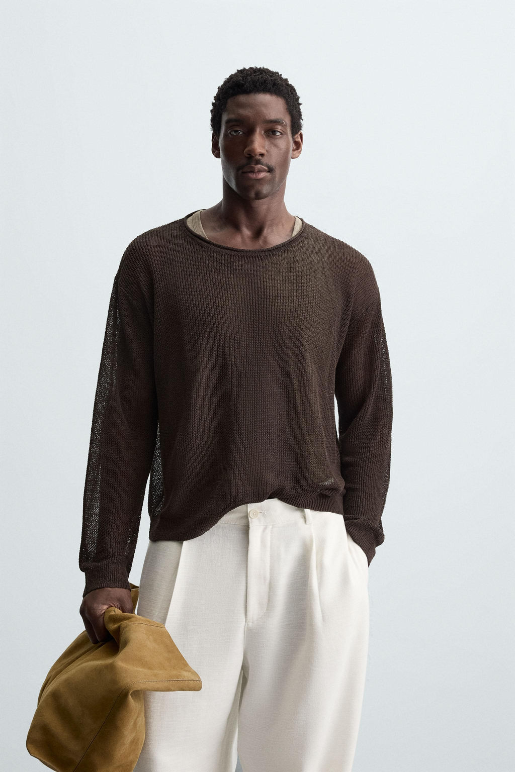 LINEN BLEND TEXTURED SWEATER - Zara фото 2