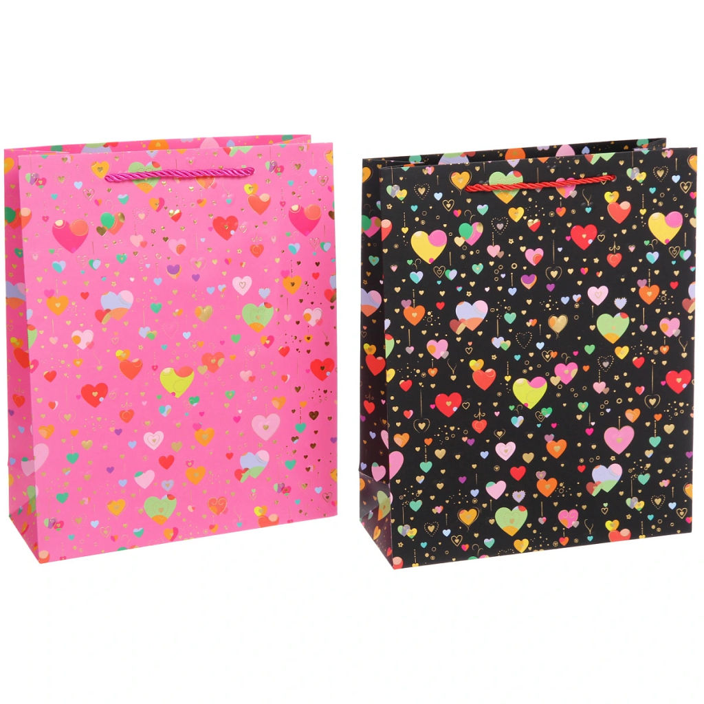 Пакет подарочный "Сердечки" 26*32*10 см