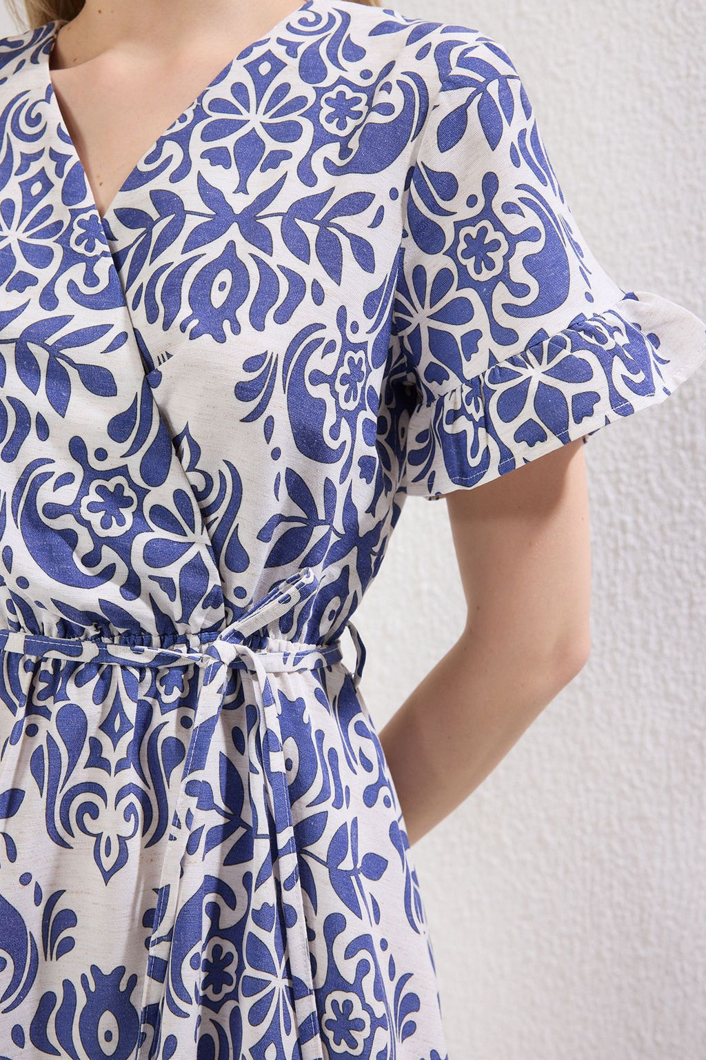 Siyah Kusakl? Cicekli F?rf?rl? Mini Dokuma Elbise TWOSS24EL00760 - Trendyolmilla фото 15