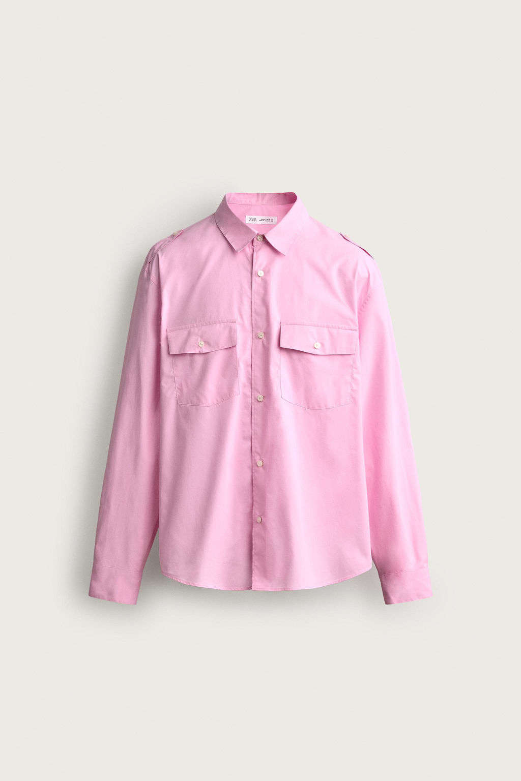 CAMISA RELAXED FIT TRABILLAS / Rosa - Zara фото 7