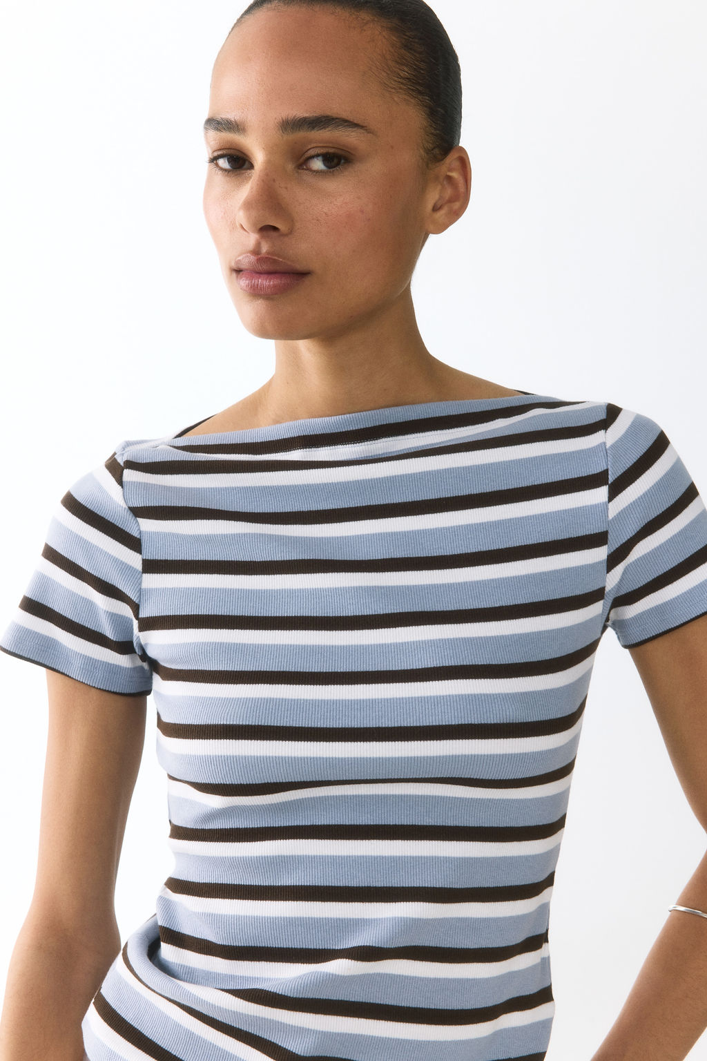Top de algod?n con escote barco - H&m фото 8