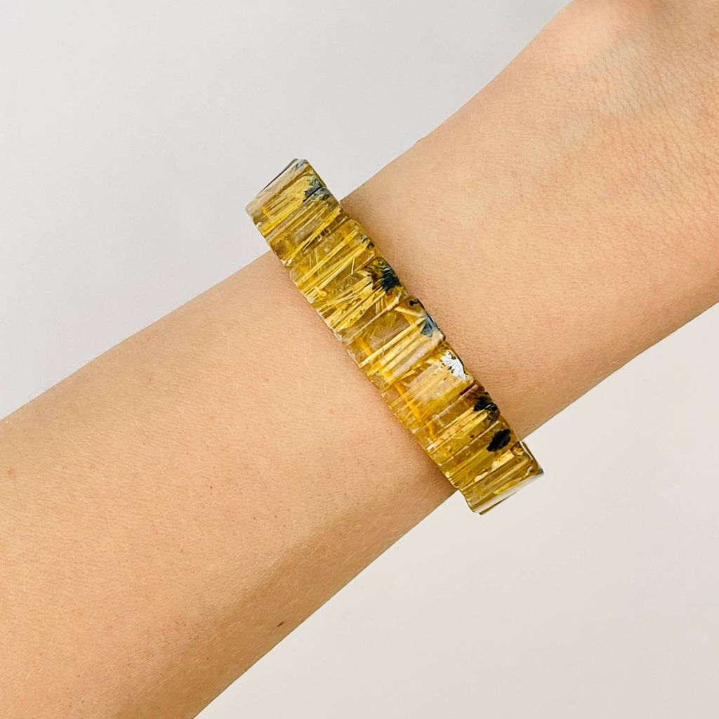 Браслет из Рутилового кварца с включением Титана 17 см