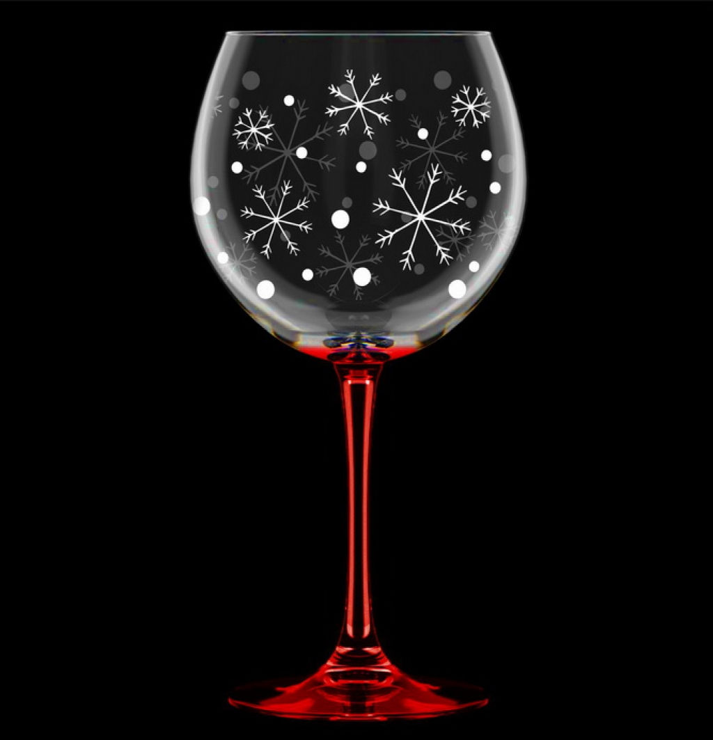 Фужер для вина 650мл арт. 306-ГН9 Снегопад (красный)