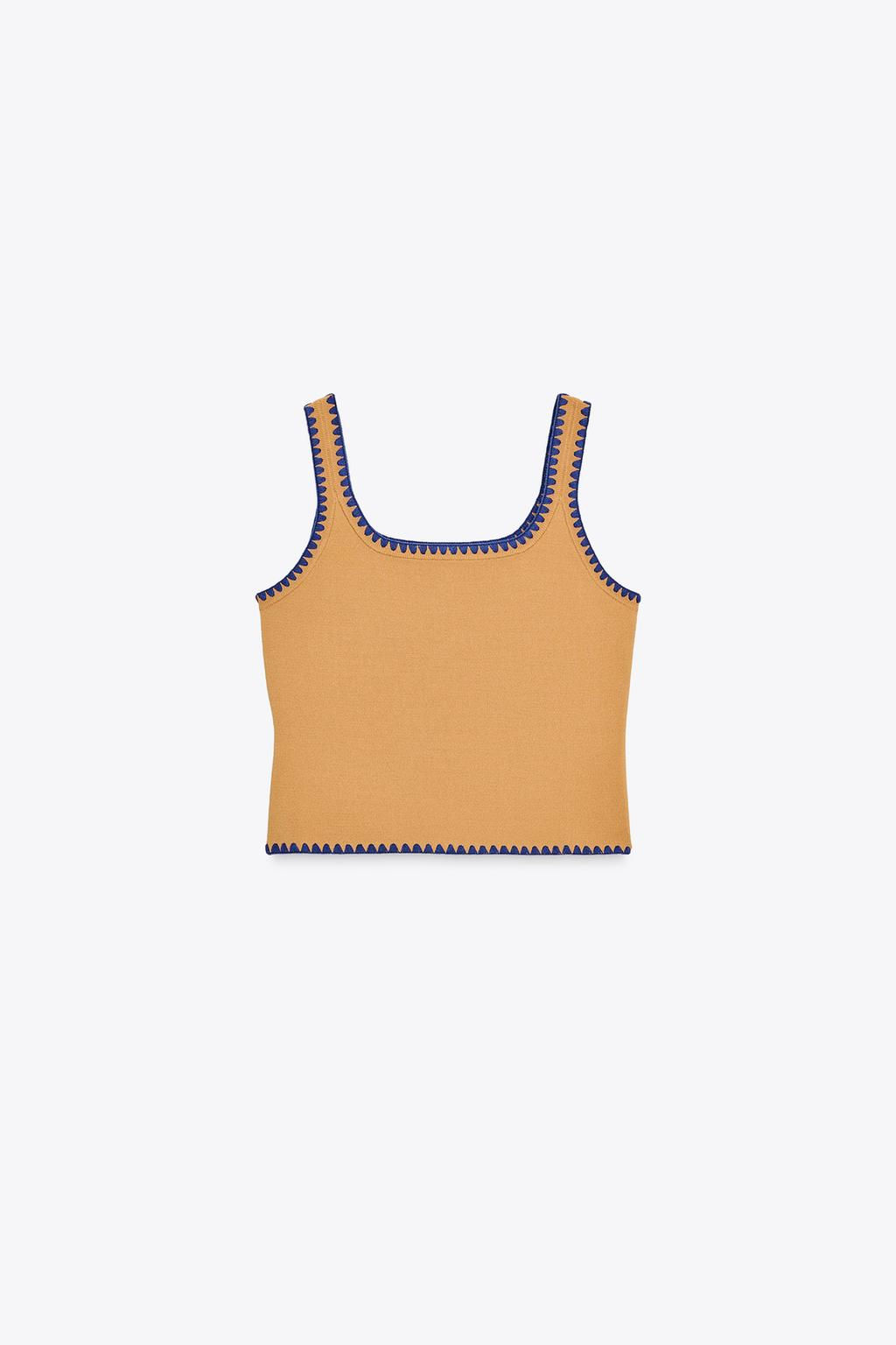 KNIT TOP WITH CONTRAST EMBROIDERY - Zara фото 3