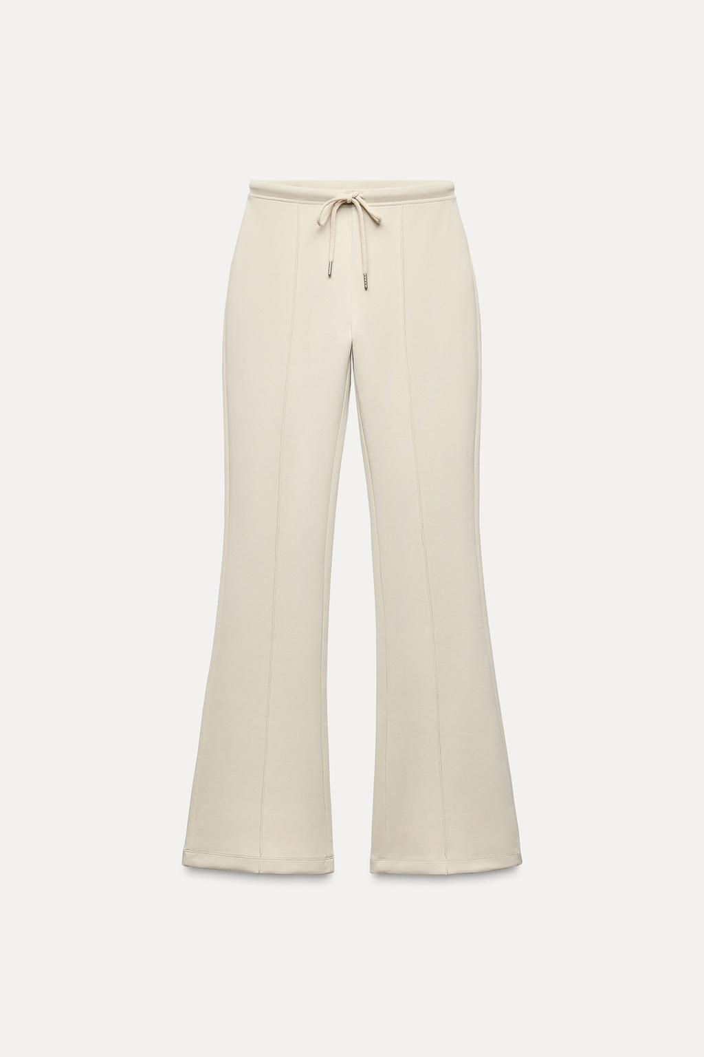 STITCHED INTERLOCK BELL BOTTOM TROUSERS - Zara фото 10