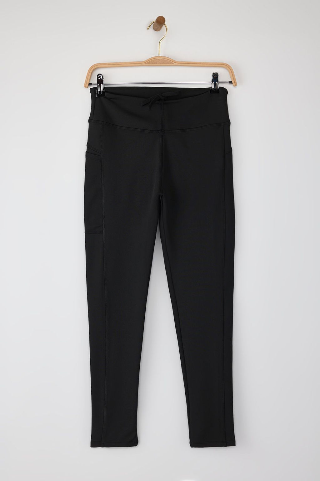 Siyah Dalg?c/Scuba Kumas Bel Baglama Detayl? Tam Boy Orme Spor Tayt THMAW26TY00004 - Trendyolmilla фото 5