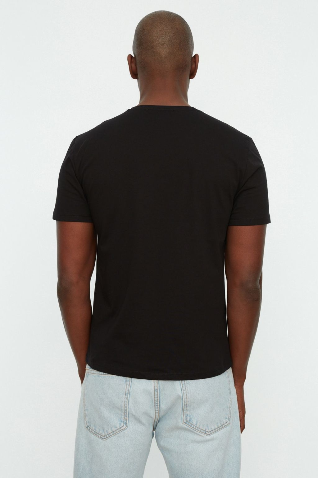 TRENDYOL MAN Siyah Slim/Dar Kesim Basic %100 Pamuklu 2li Paket Bisiklet Yaka K?sa Kollu T-Shirt TMNSS19BO0071 - Trendyolmilla фото 12