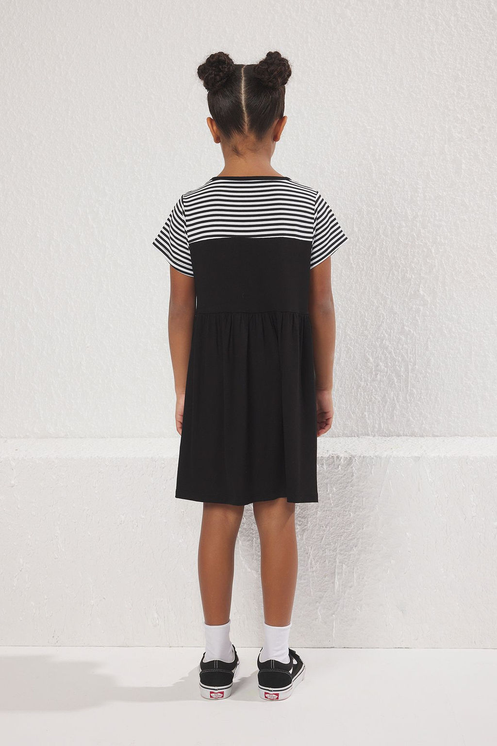 Bordo K?z Cocuk Cizgili K?sa Kol Mini Orme Elbise TKDSS25EL00059 - Trendyolmilla фото 8