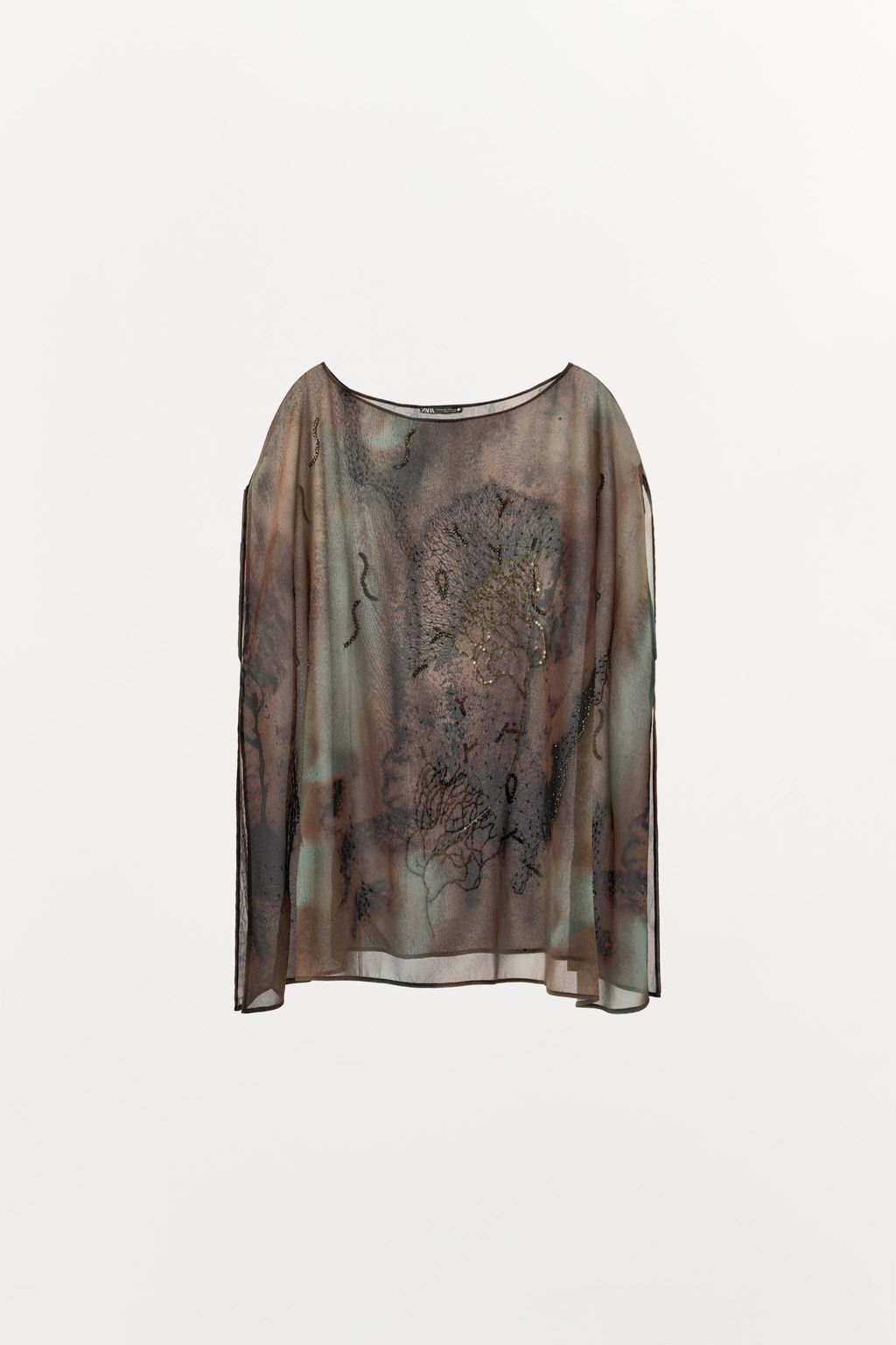 PRINTED BEADED TOP - Zara фото 4
