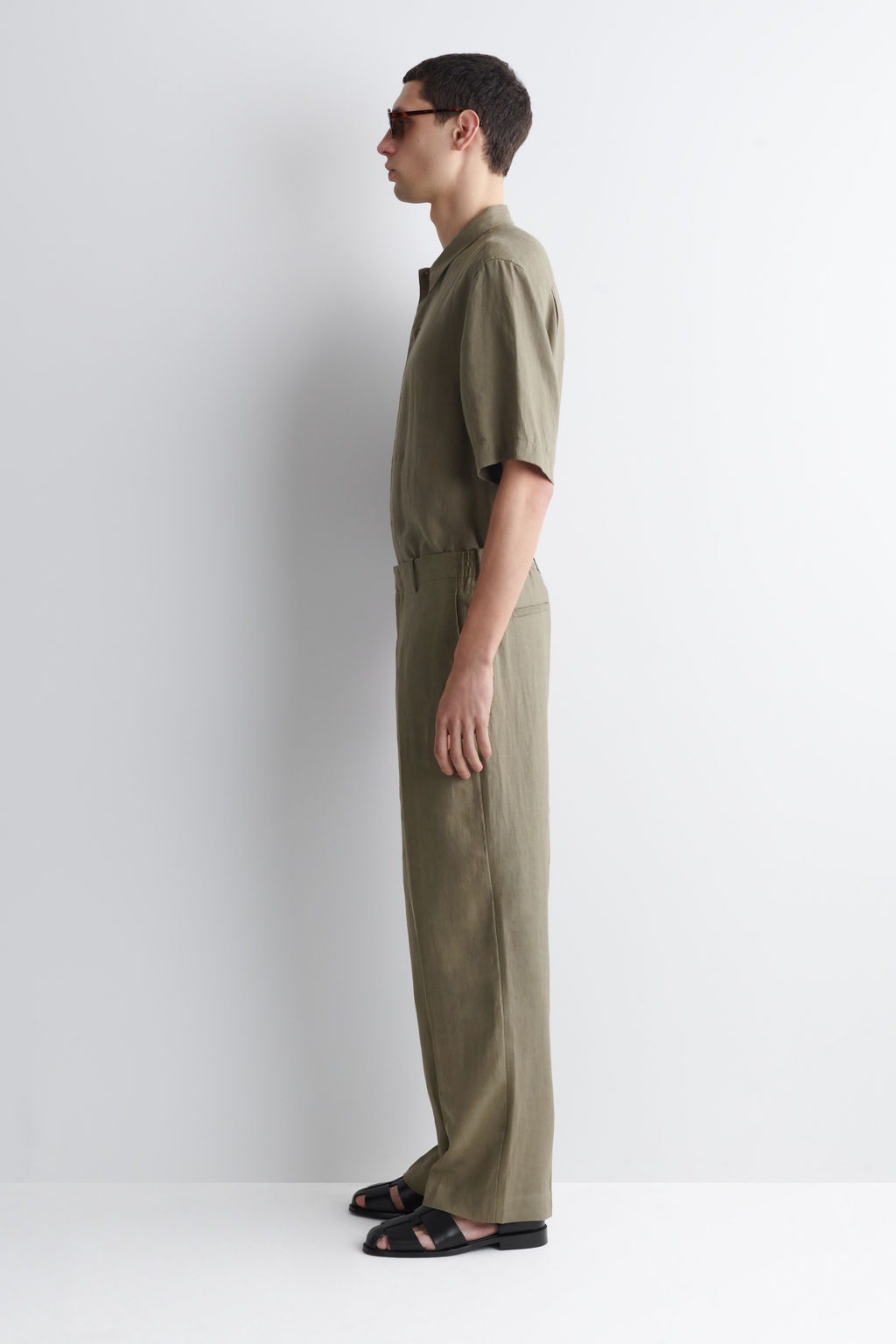 PANTAL?N DE LINO RELAXED FIT STRAIGHT LEG - H&m фото 7
