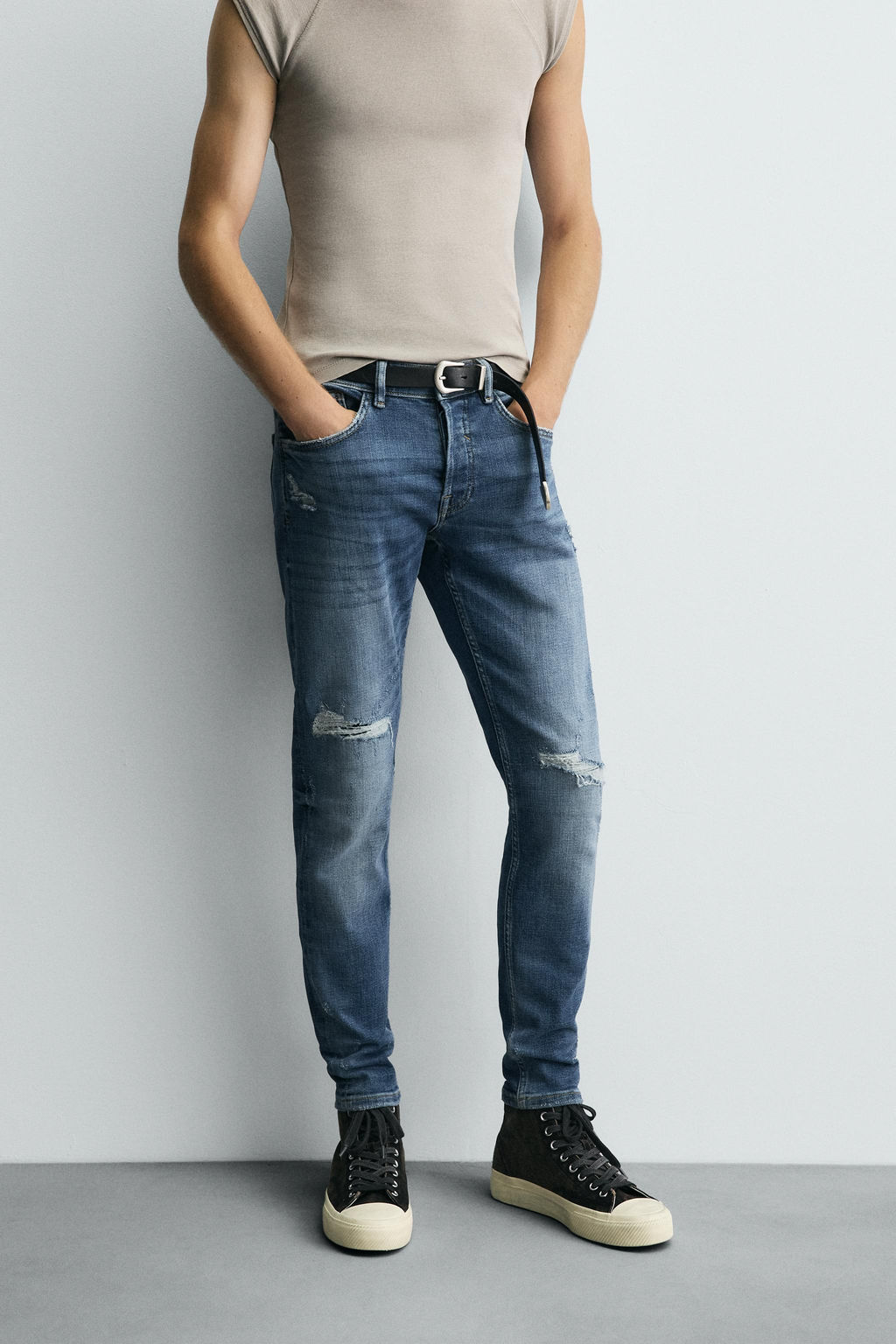 RIPPED SKINNY FIT JEANS - Zara фото 2