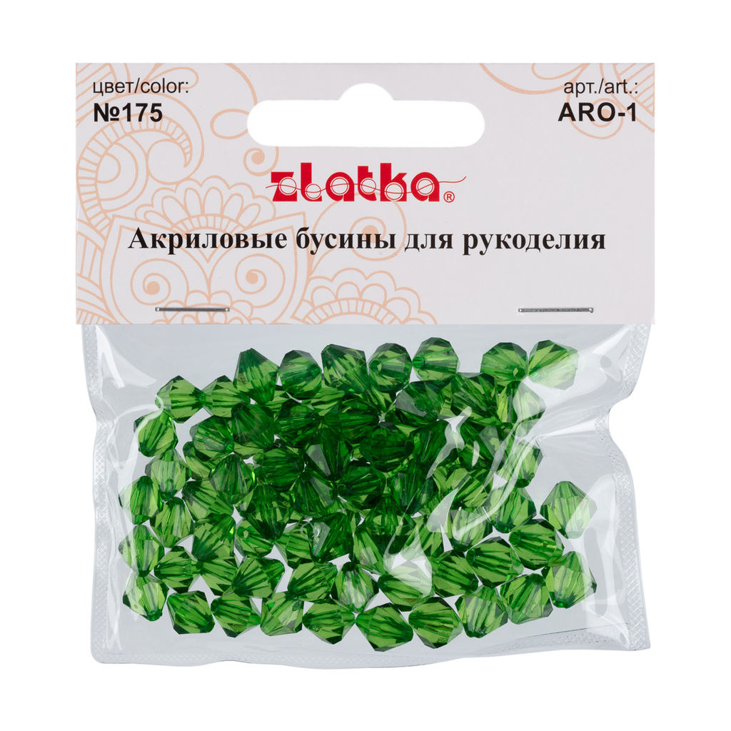 Бусина Zlatka акрил ARO-1 9 х 10 мм 25 г 175 зеленый  фото 3