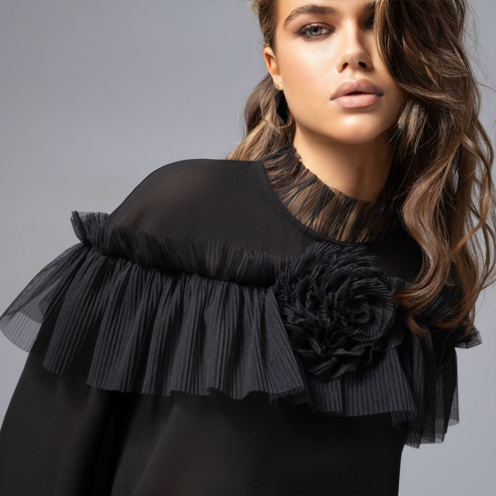 Блуза изящная и женственная, Мелодия сердца (ночь) - Charutti фото 4