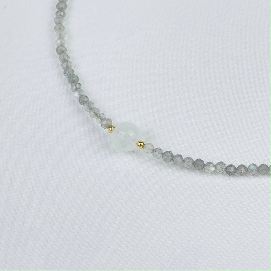 Колье из Лабрадора и Лунного камня 38 см +