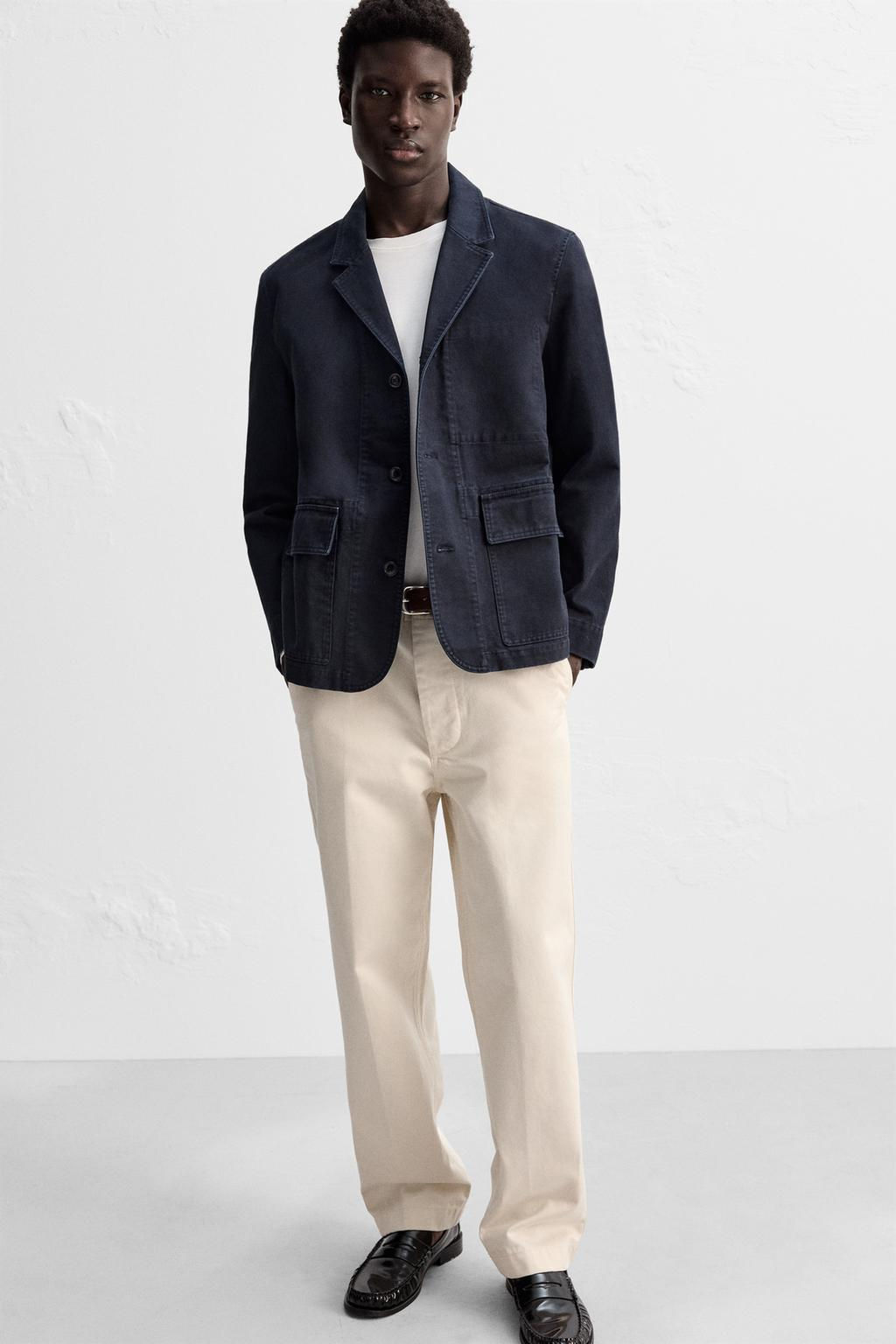 TEXTURED CHINO TROUSERS - Zara фото 5