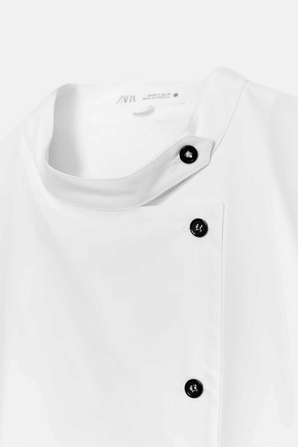CAMISA POPEL?N BOTONES ZW COLLECTION / Blanco - Zara фото 6