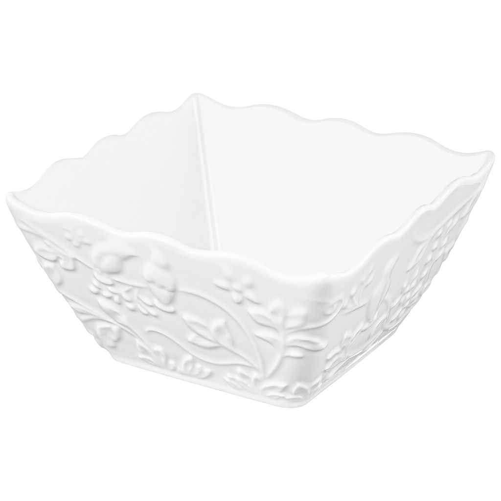 Салатник 1 л 16*16*8 см "Птички на ветке" квадратный, фарфор