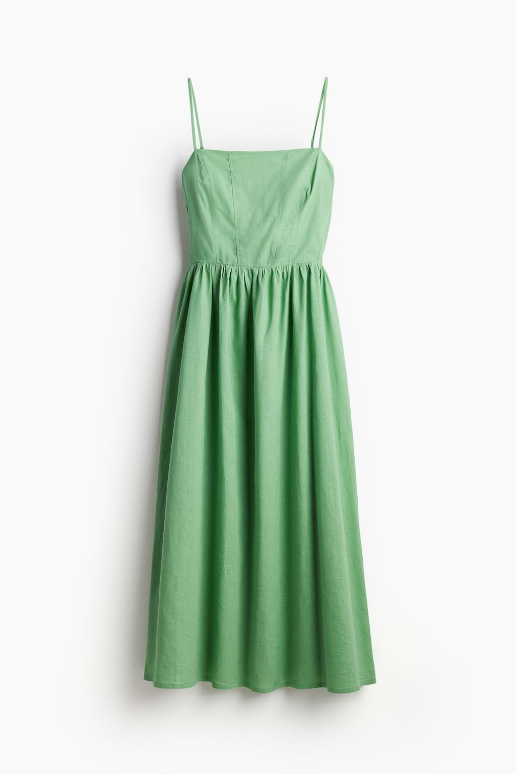 Vestido midi en mezcla de lino - H&m фото 6