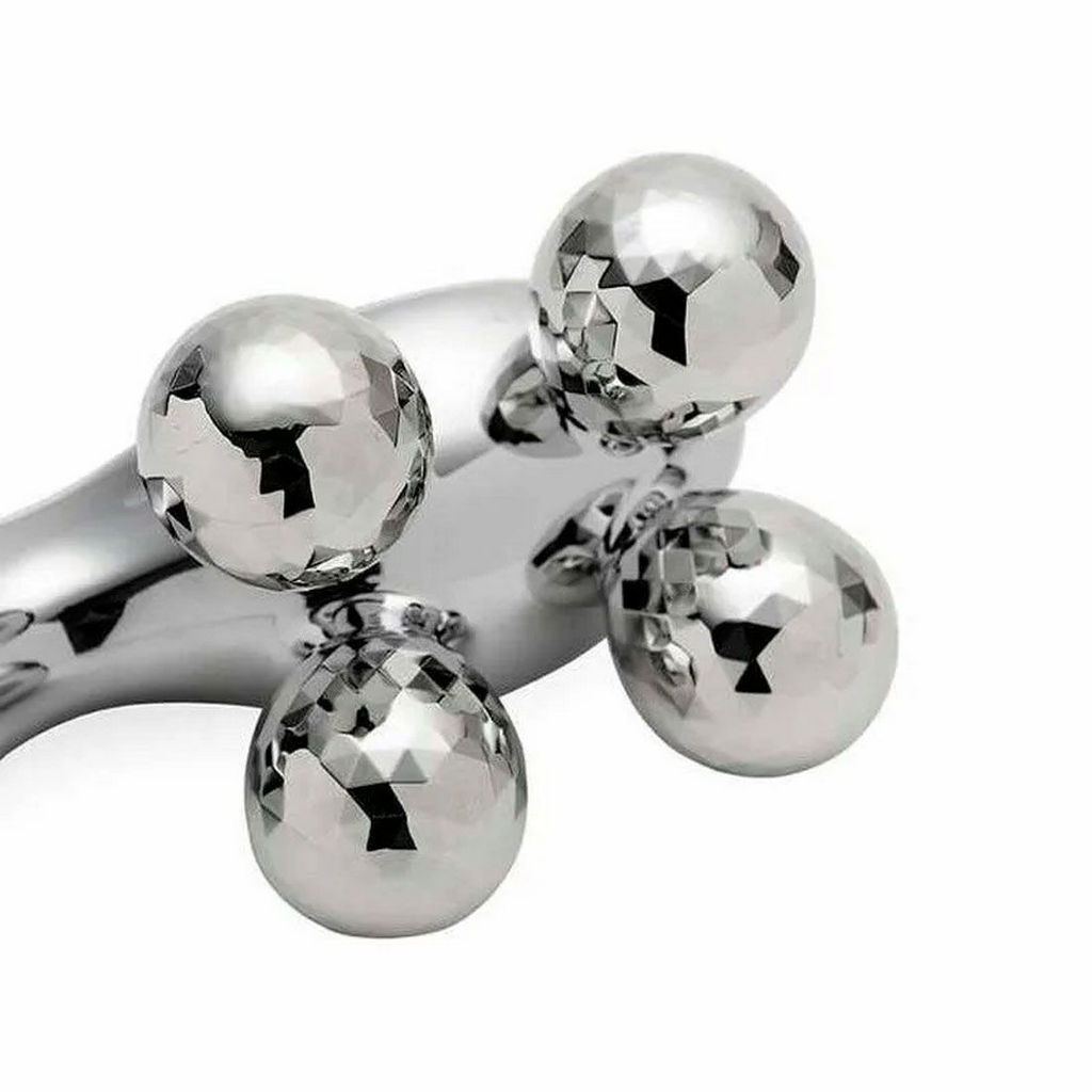 Nail Art Ручной роликовый массажер для лица и тела / 4D Massager XC-119, серебристый  фото 3