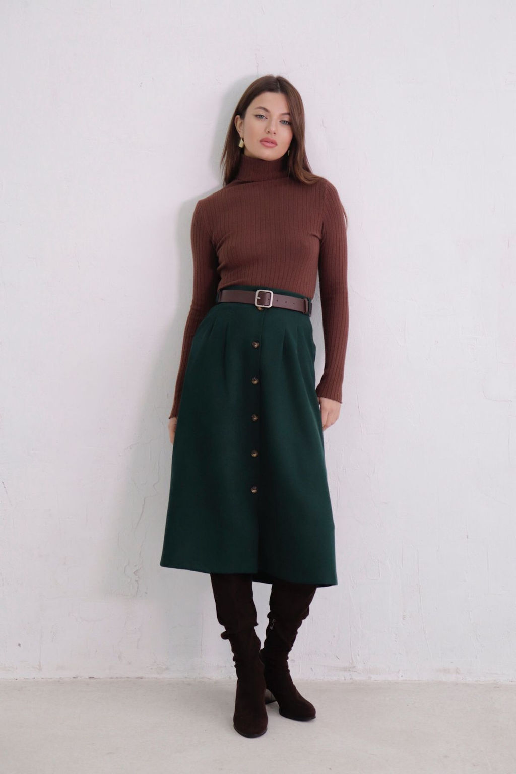 Юбка на пуговицах длины миди - Martichelli фото 45