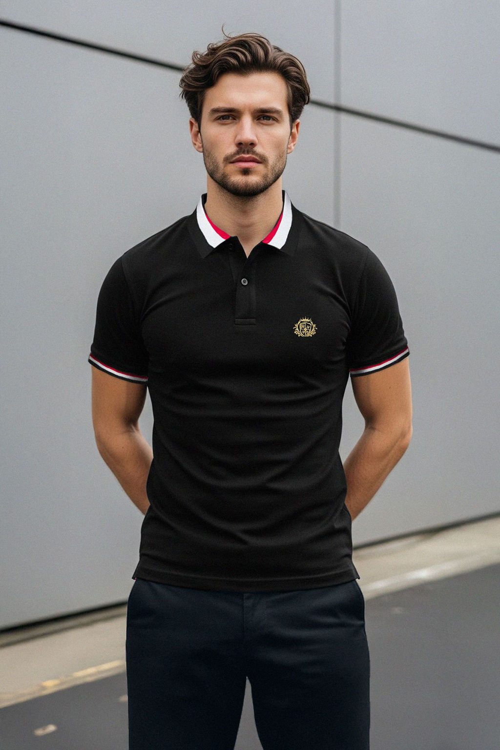 Trendyolmilla Man Siyah Regular/Normal Kesim Nak?sl? Polo Yaka T-shirt TEDSS25PO00000