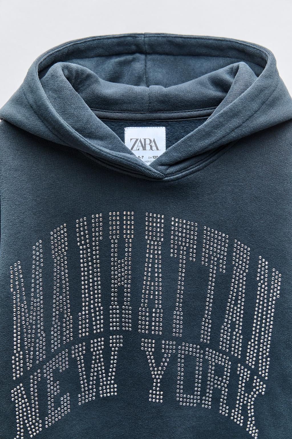 RHINESTONE SLOGAN HOODIE - Zara фото 4