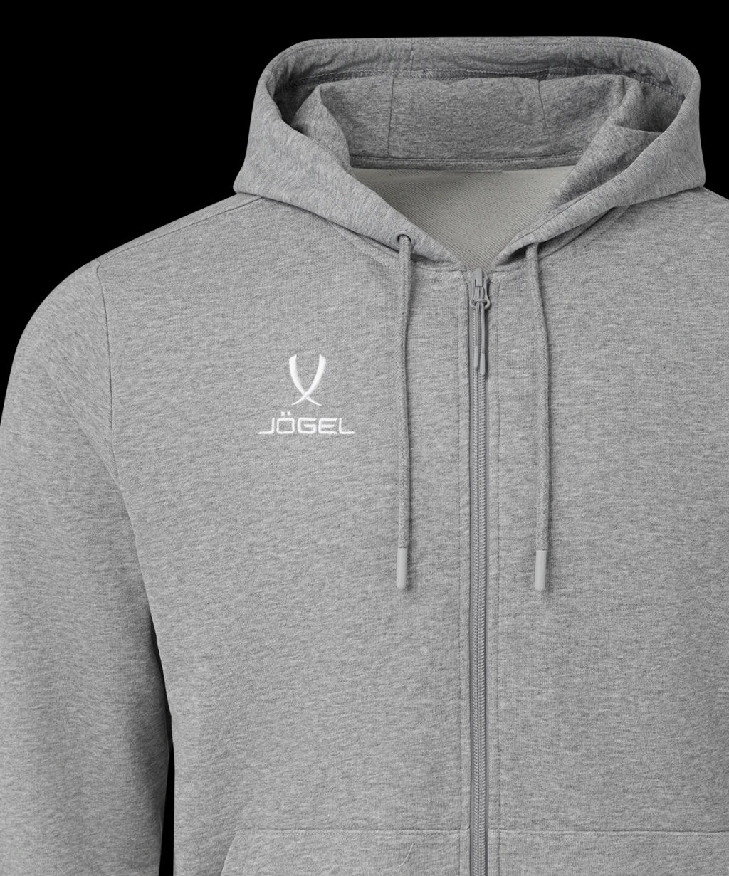 Худи на молнии JOGEL ESSENTIAL Cotton FZ Hoodie, серый меланж, детский  фото 4
