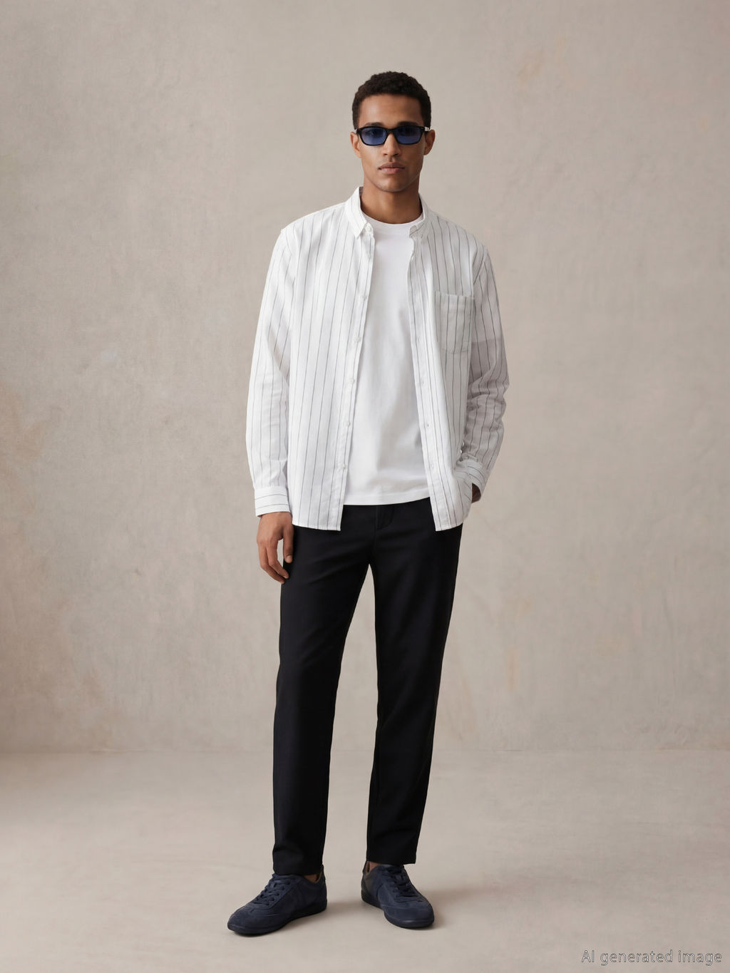 Regular Fit ?izgili Oxford Erkek G?mlek