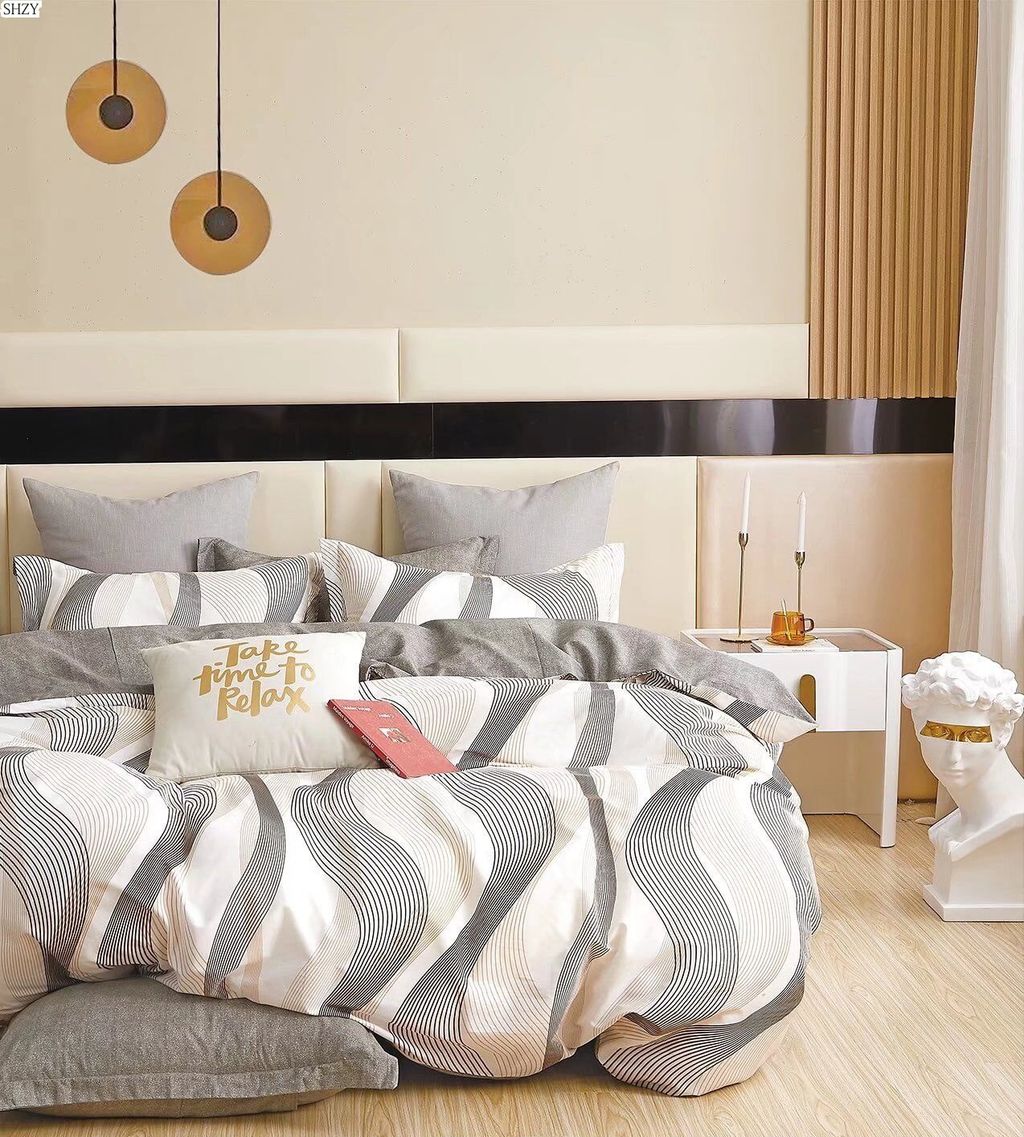 Постельное белье - Поплин Премиум 6002 изгиб 2-спальный с Евро простыней - Luteks фото 2