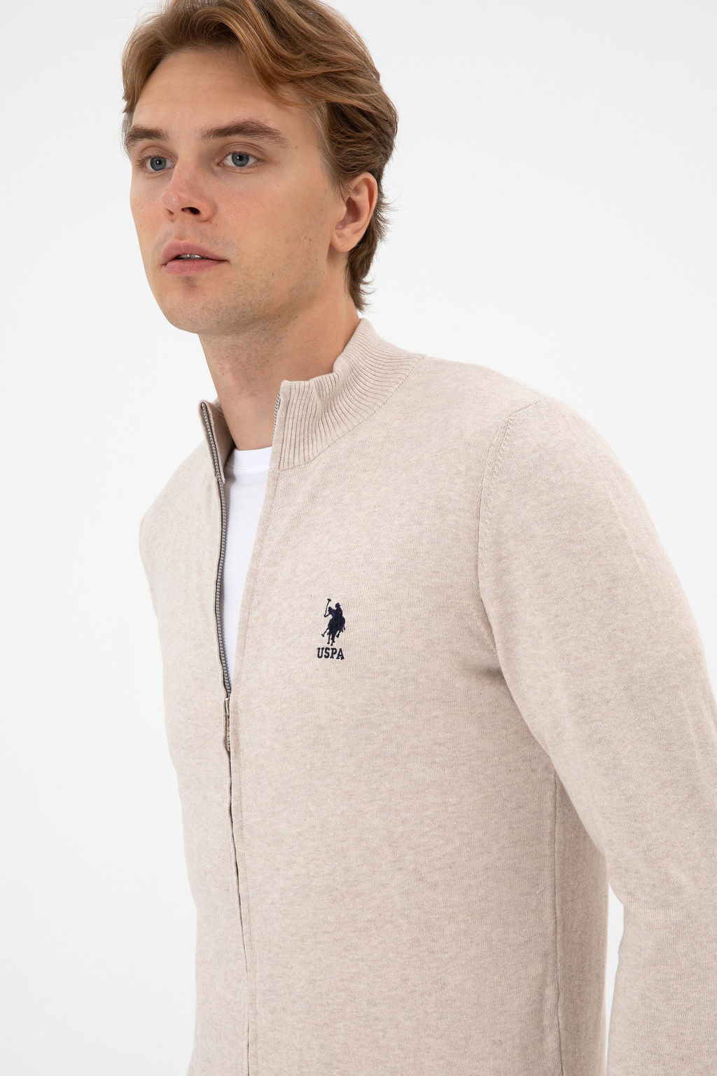 Erkek Slim Fit Ta_ Melanj Triko H_rka - U.s. polo assn фото 9
