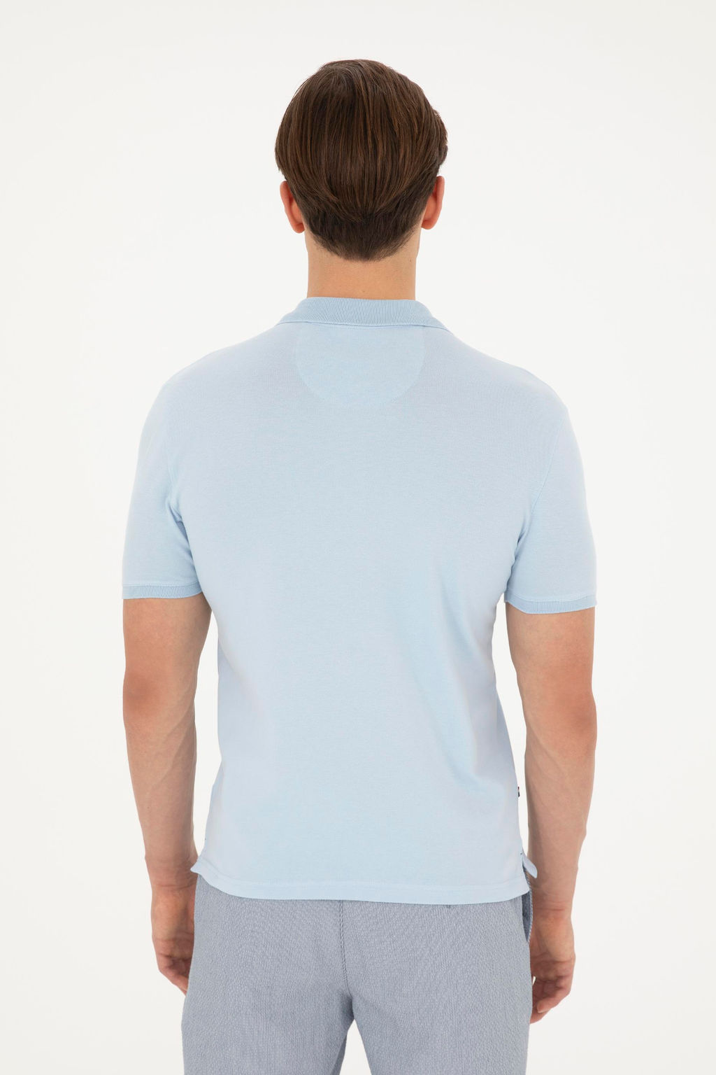 Мужская голубая базовая футболка - U.s. polo assn фото 5