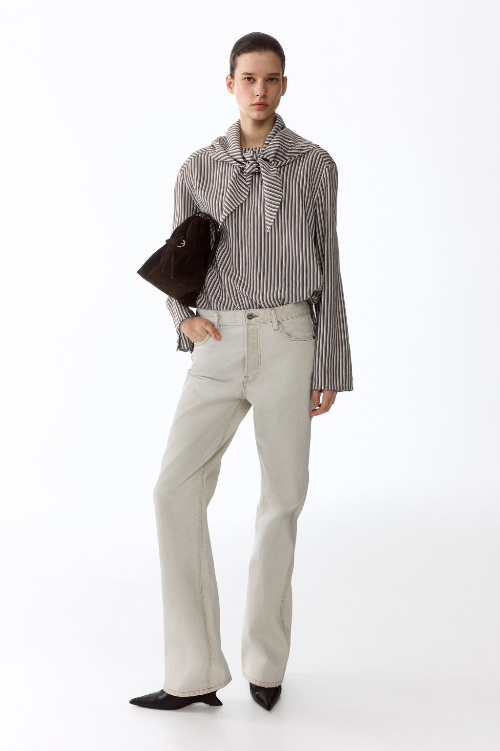 Blusa oversize con pa?uelo - H&m фото 7