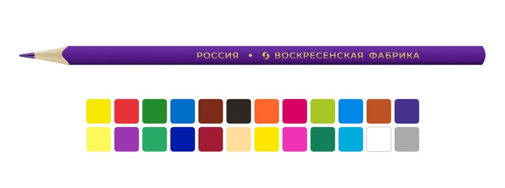 ВКФ Мои карандаши Набор цветных трехгранных карандашей MP-CP-1024 заточенный 4 х 24 цв