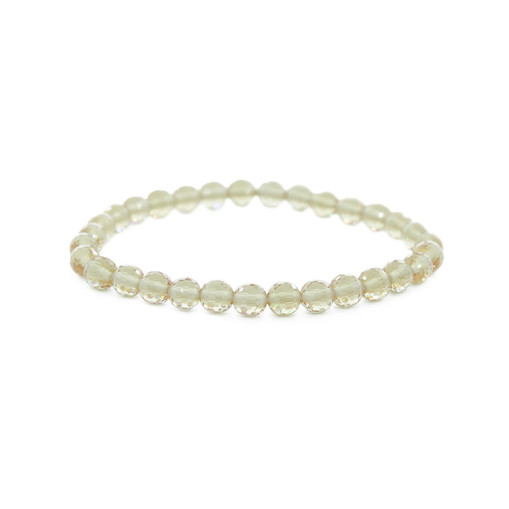 Султанит 6мм, гранёные бусины, браслет "Классика" 18см.