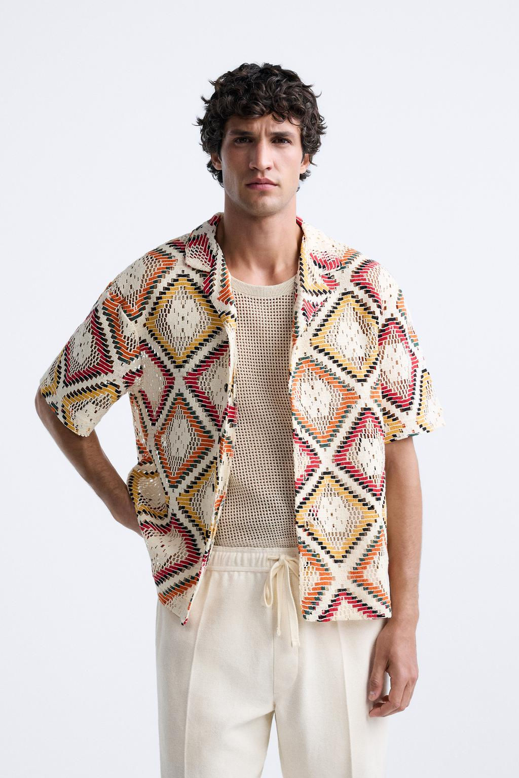 GEOMETRIC CROCHET SHIRT - Zara фото 2