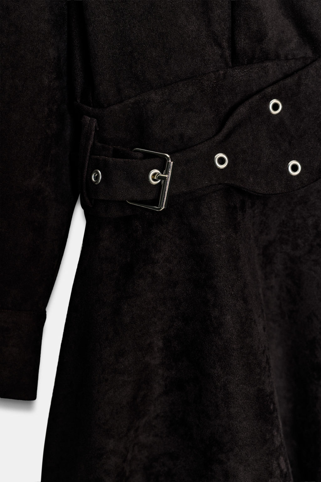 FAUX SUEDE MINI DRESS WITH BELT - Zara фото 4
