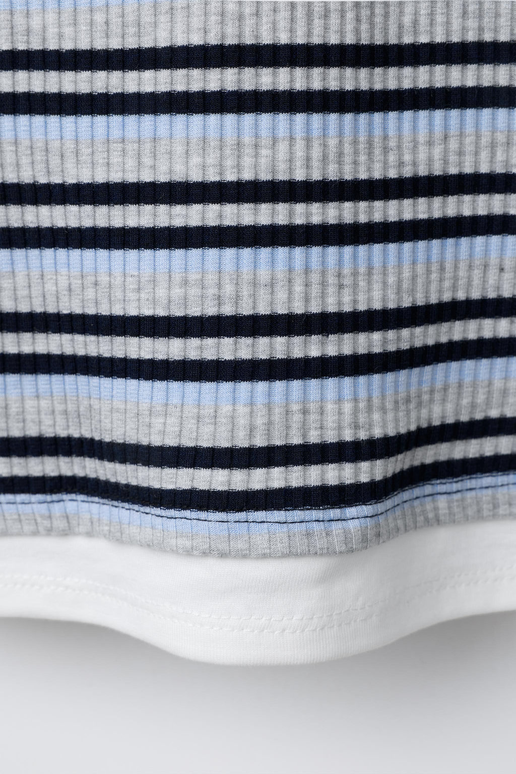 STRIPED T-SHIRT WITH MOCK LAYER HEM - Zara фото 4
