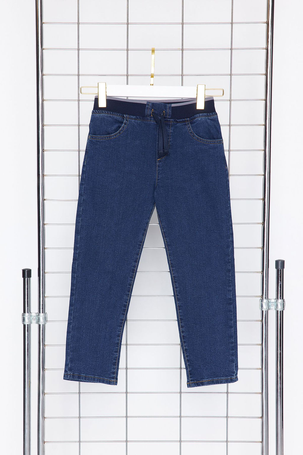 Erkek Cocuk Koyu Mavi Beli Lastikli Esnek Skinny Denim Pantolon Jean TKDSS24PL00014 - Trendyolmilla фото 6