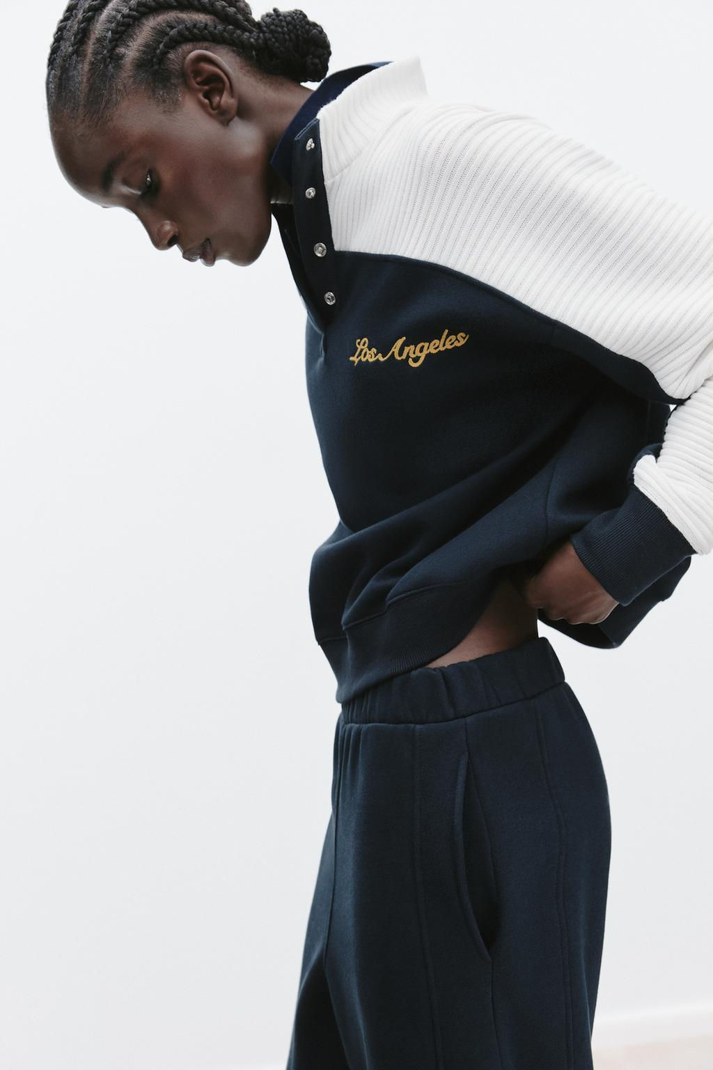 CONTRAST CHUNKY KNIT SWEATSHIRT - Zara фото 4