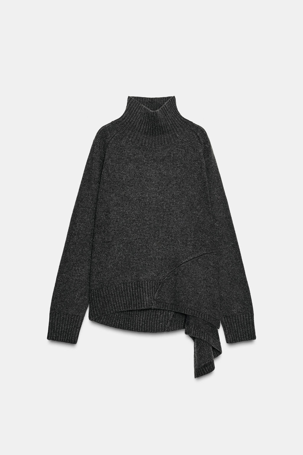 WOOL JUMPER WITH ASYMMETRIC HEM - Zara фото 6