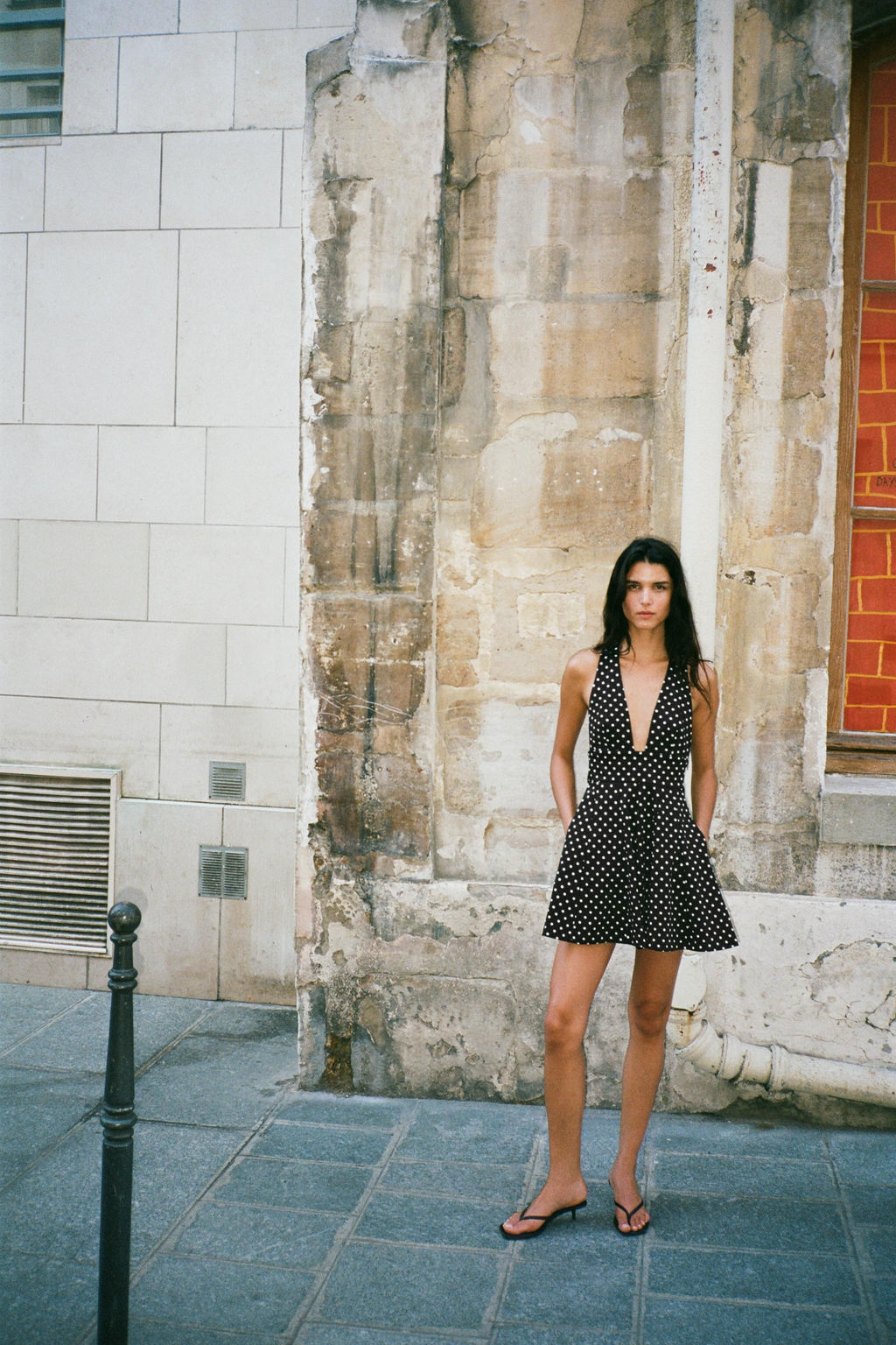 POLKA DOT HALTER SHORT DRESS