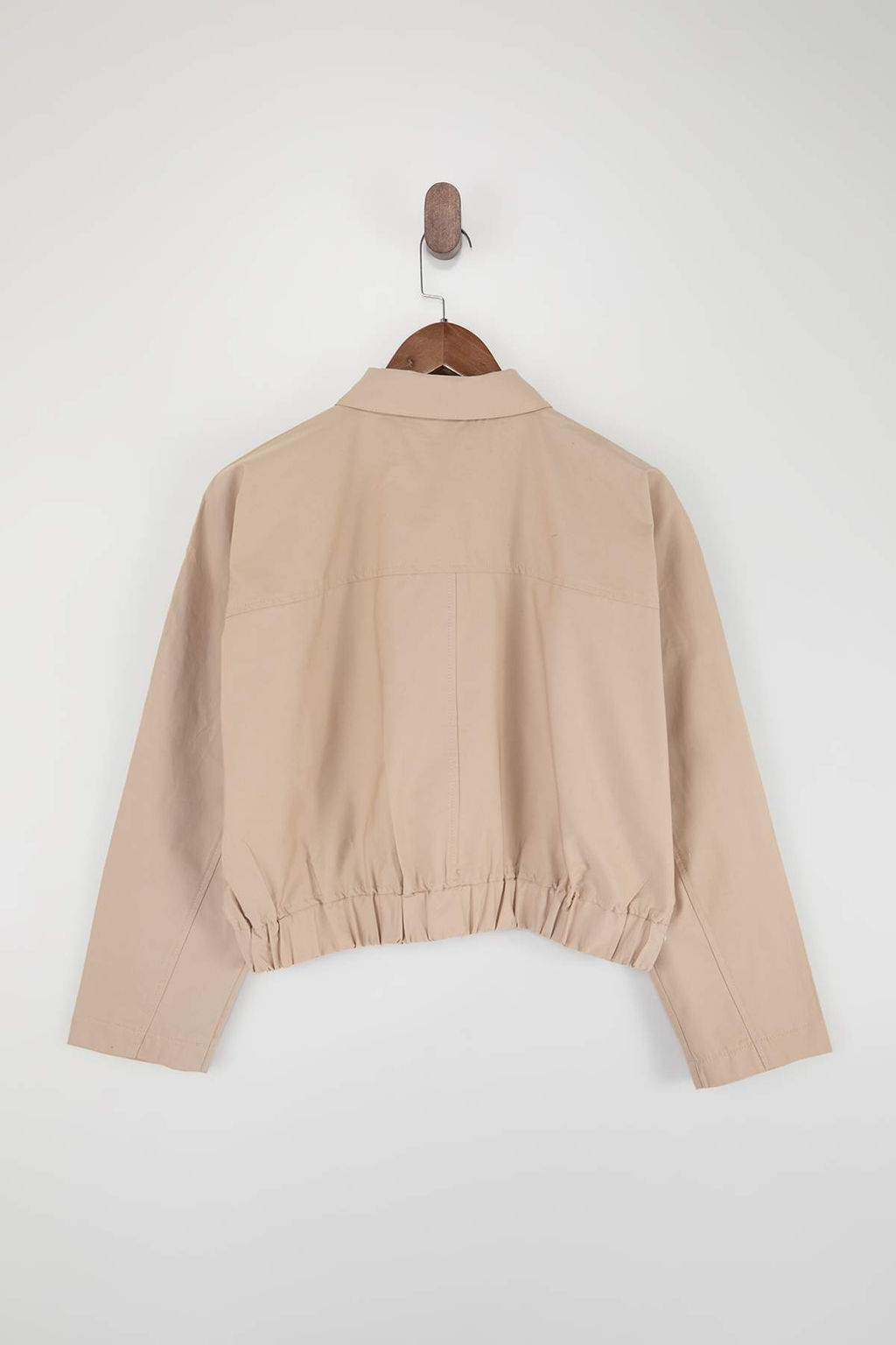 Bej Dugmeli Beli Lastikli Ince Mevsimlik Poplin Ceket TWOSS26CE00036 - Trendyolmilla фото 7
