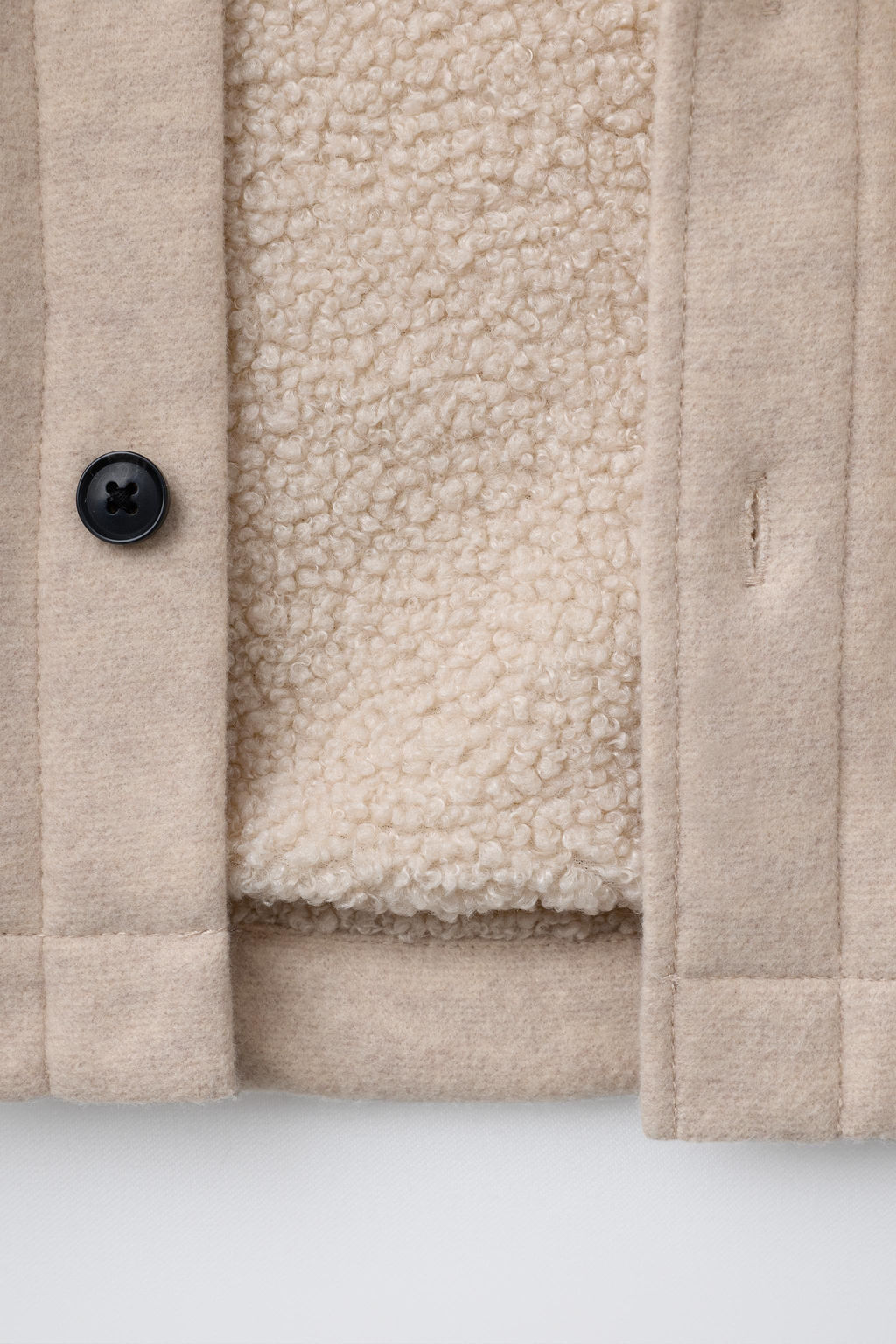 FLANNEL FAUX SHEARLING OVERSHIRT - Zara фото 4