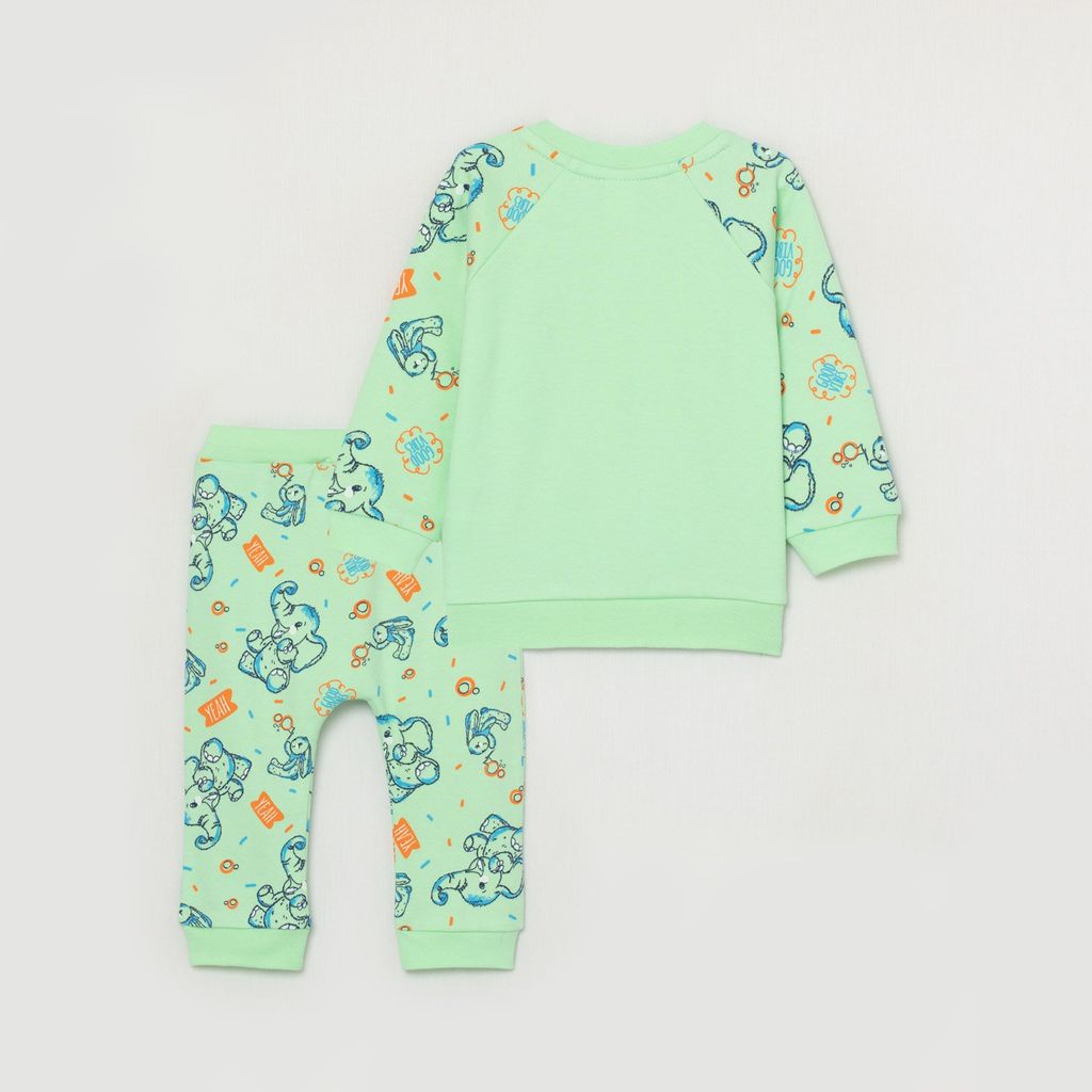 CRB wear/CWNB 90047-37-285 Комплект для мальчика (джемпер, брюки), светло-зеленый/Ex.Cherubino  фото 3